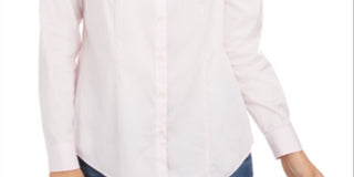 Charter Club Women's Classic Button Front Shirt Pink Size 6