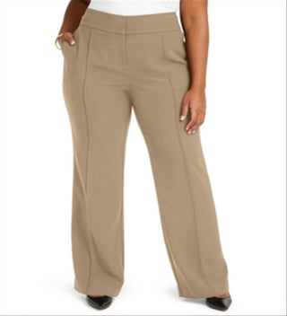 Alfani Women's High Rise Trousers Brown Size 14W