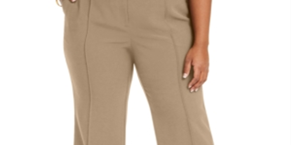 Alfani Women's High Rise Trousers Brown Size 14W
