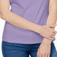 Karen Scott Women's Cotton Square Neck Button Shoulder T-Shirt Purple Size XX-Large