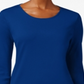 Charter Club Women's Pima Cotton Long Sleeve Top Blue Size Large