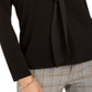 Charter Club Women's Tie Neck Crepe Top Black Size Petite L