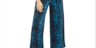 Thalia Sodi Women's Print Chain Neck Jumpsuit Blue Size XX-Large