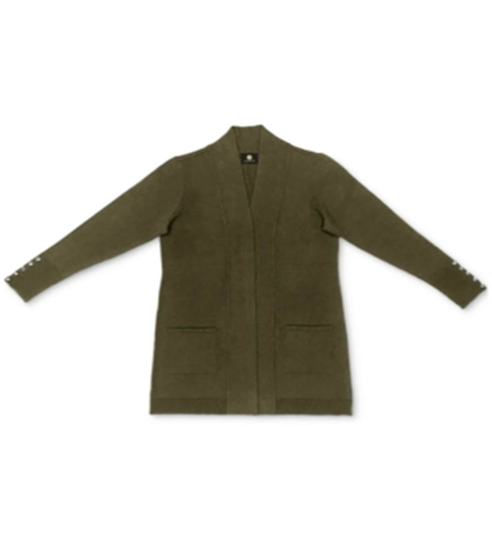 JM Collection Women's Open Front Cardigan Green Size Small