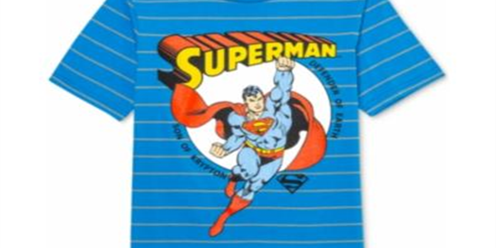 Dc Comics Big Boy's Superman Son of Krypton Stripe T-Shirt Blue Size Medium