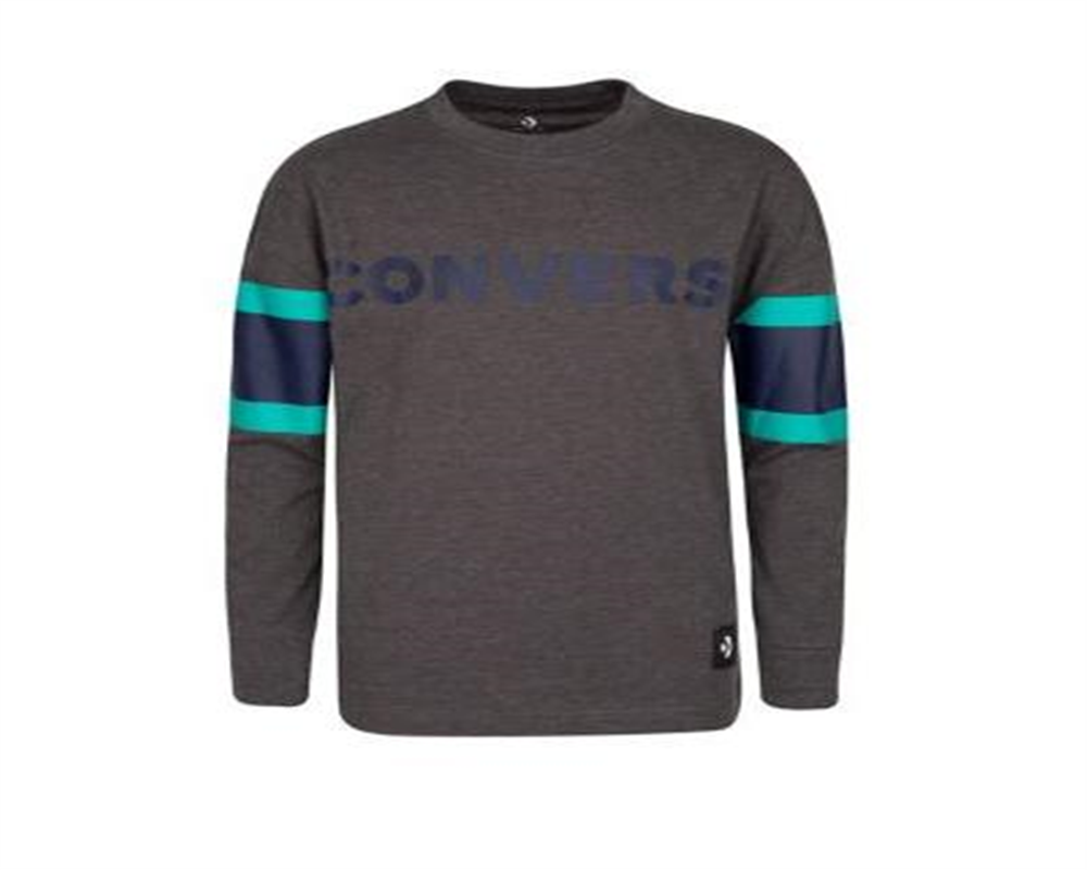 Converse Big Boy's Football Jersey Cotton T-Shirt Gray Size Medium