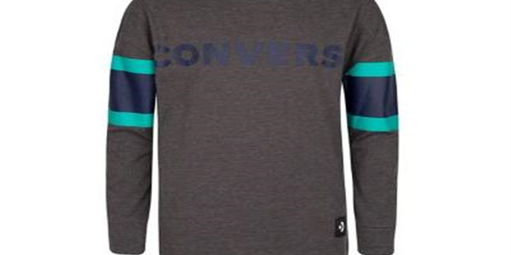 Converse Big Boy's Football Jersey Cotton T-Shirt Gray Size Medium