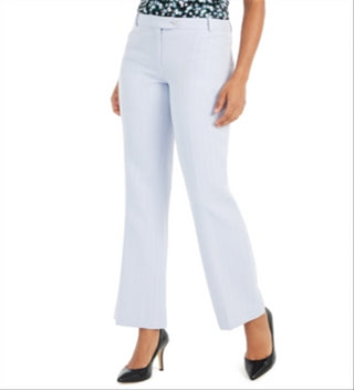 Calvin Klein Women's Patterned Straight Leg Pants Blue Size 4 Petite