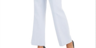 Calvin Klein Women's Patterned Straight Leg Pants Blue Size 4 Petite