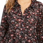 Style & Co Women's Floral Print Tiered Shirt Black Size PP