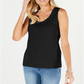 Karen Scott Women's Lattice Neck Tank Top Black Size Medium