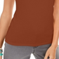 Style & Co Women's V Neck T-Shirt Brown Size XX-Large