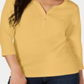 Karen Scott Women's Cotton Henley Top Brown Size XX-Large