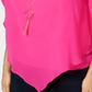Thalia Sodi Women's Layered Ruched-Sleeve Necklace Top Pink Size Medium