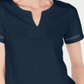 Charter Club Women's Split Neck Cotton Top Blue Size Medium
