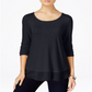 Style & Co Women's Ruched Basic T-Shirt Dark Purple Size PP