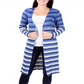NY Collection Women's Striped Duster Cardigan Blue Size -Petite XS