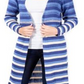 NY Collection Women's Striped Duster Cardigan Blue Size -Petite XS