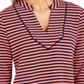 Charter Club Women's Striped 3/4 Sleeve Top Red Size X-Small