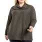 JM Collection Women's Plus Lace up Cowlneck Sweater Gray Size 2X