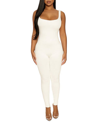 Naked Wardrobe the NW Jumpsuit White Size S
