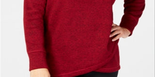 Ideology Women's Plus Cowl Neck Pullover Red Size 2X