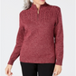Karen Scott Women's Marled Knit Quarter Zip Sweater Red Size X-Small