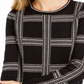 Charter Club Women's Patterned Jewel Neck Blouse Black X-Small