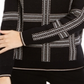 Charter Club Women's Patterned Jewel Neck Blouse Black X-Small