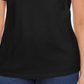Karen Scott Women's Cotton Open Trim V Neck T-Shirt Black Size Small