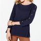 Charter Club Women's Supima Cotton Embellished Top Blue Size Medium