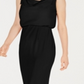 Adrianna Papell Women's Blouson Cowlneck Gown Black Size 18