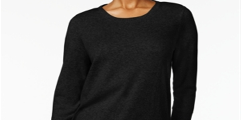 Style & Co Women's Layered Hem Top Black Size Medium