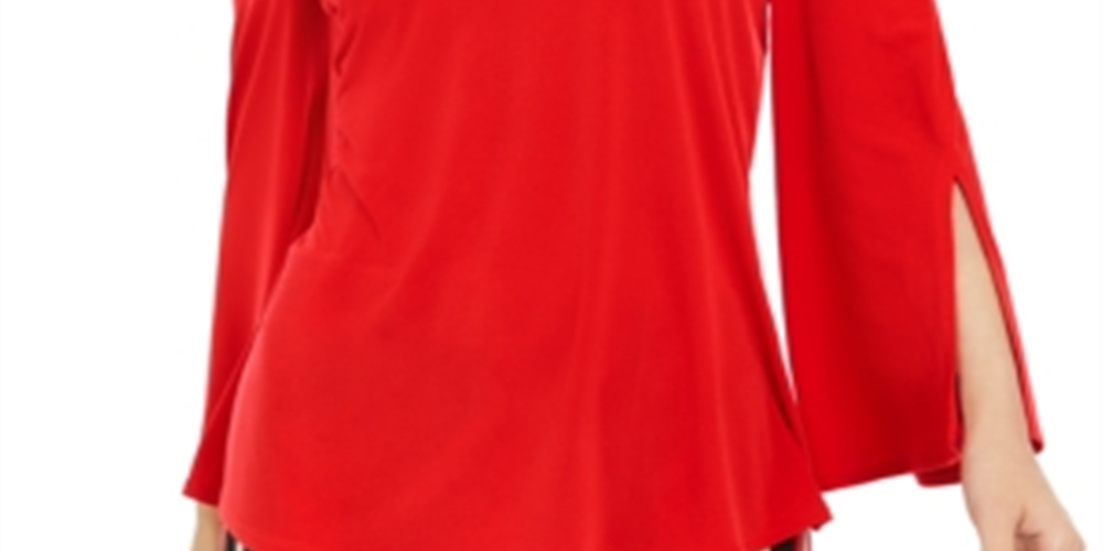 Alfani Women's One Shoulder Applique Top Red Size Medium