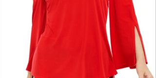 Alfani Women's One Shoulder Applique Top Red Size Medium