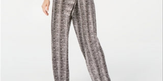 NY Collection Women's Printed Puff Sleeve Jumpsuit Black SizePetite XS