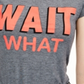 Love Tribe Junior's Wait What Micro-Striped Graphic T-Shirt Black Size X-Large