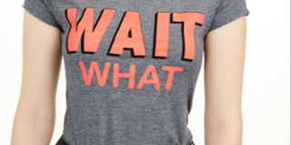 Love Tribe Junior's Wait What Micro-Striped Graphic T-Shirt Black Size X-Large