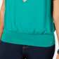 Thalia Sodi Women's Printed Pintuck Pleated Top Green Size Large