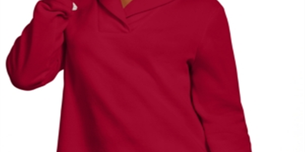 Karen Scott Women's Shawl Collar Sweatshirt Red Size Petite S