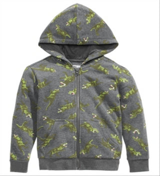 Epic Threads Toddler Boy's Dinosaur Print Zip up Hoodie Gray Size 3