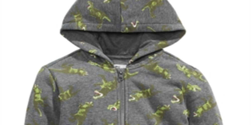 Epic Threads Toddler Boy's Dinosaur Print Zip up Hoodie Gray Size 3