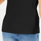 Karen Scott Women's Lattice Neck Tank Top Black Size Small