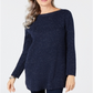 Karen Scott Women's Curved Hem Tunic Sweater Blue Size PS