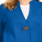 JM Collection Women's Holiday Party Brooch Cardigan Blue Size Small