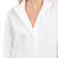 Tommy Hilfiger Women's Tie Sleeve Shirt White Size XS