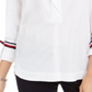 Tommy Hilfiger Women's Tie Sleeve Shirt White Size XS