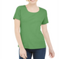 Karen Scott Women's Short Sleeve Scoop Neck Top Green Size Medium