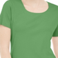 Karen Scott Women's Short Sleeve Scoop Neck Top Green Size Medium