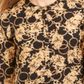 JM Collection Women's Foil Printed Pleat Back Top Black Size XX-Large